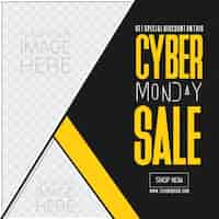 Free vector black and yellow template, cyber ​​monday