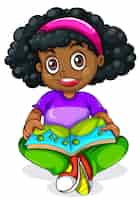 Free vector a black young girl reading