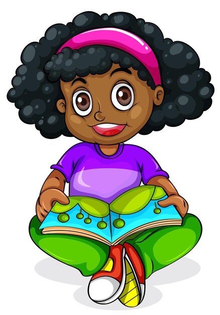 読書する黒人の少女