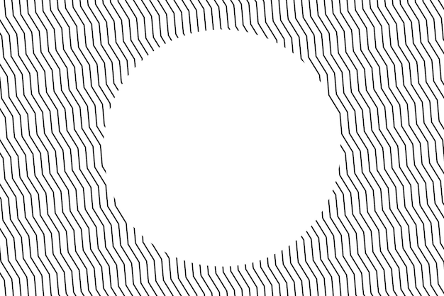 Free vector black zigzag lines background white circle