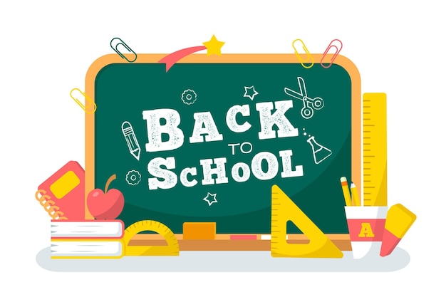 Blackboard back to school background design