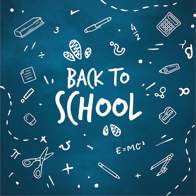 Free vector blackboard back to school background with message