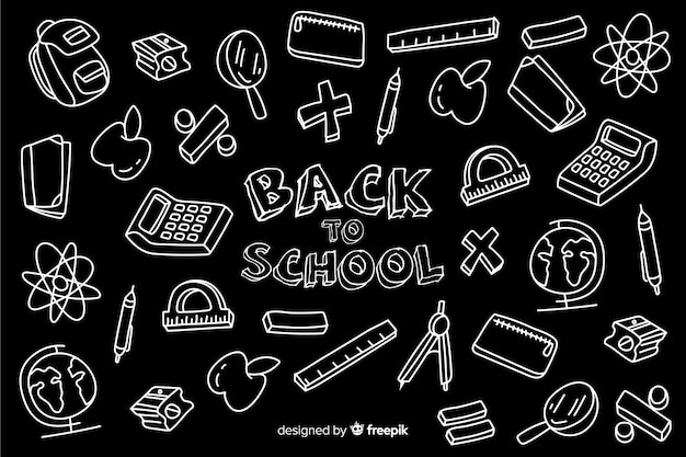 Free vector blackboard back to school background