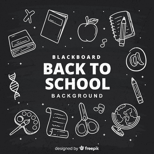 Free vector blackboard back to school background