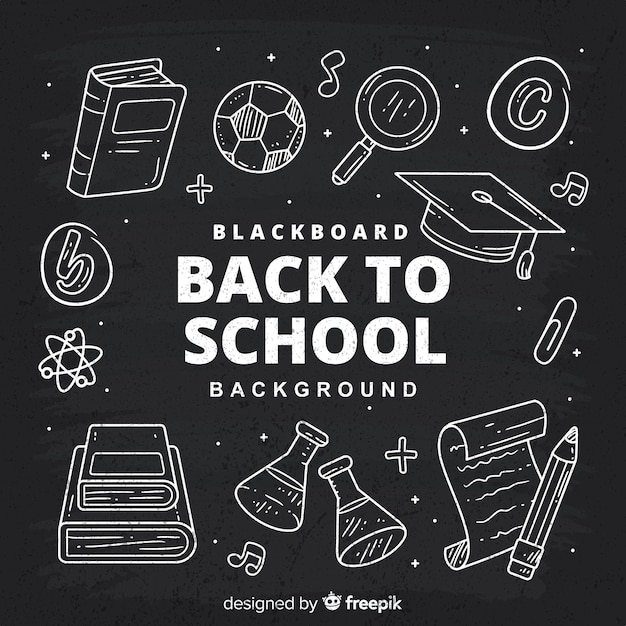 Free vector blackboard back to school background