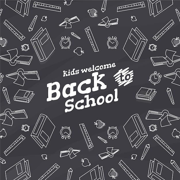 Free vector blackboard back to school background