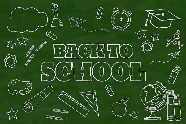 Free vector blackboard back to school background