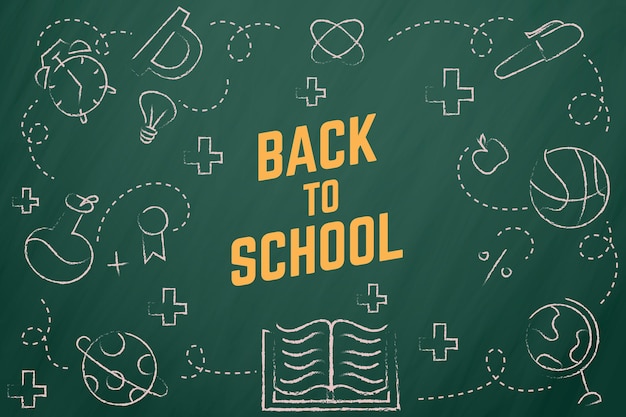 Free vector blackboard back to school background