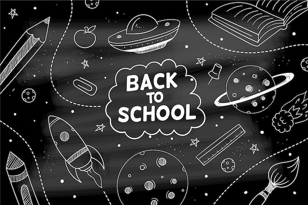 Free vector blackboard back to school background