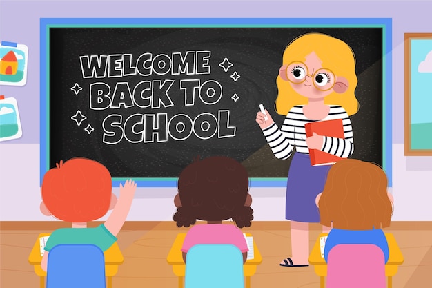 Free vector blackboard back to school background