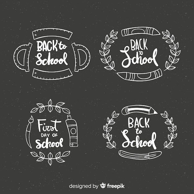 Blackboard back to school badge collection