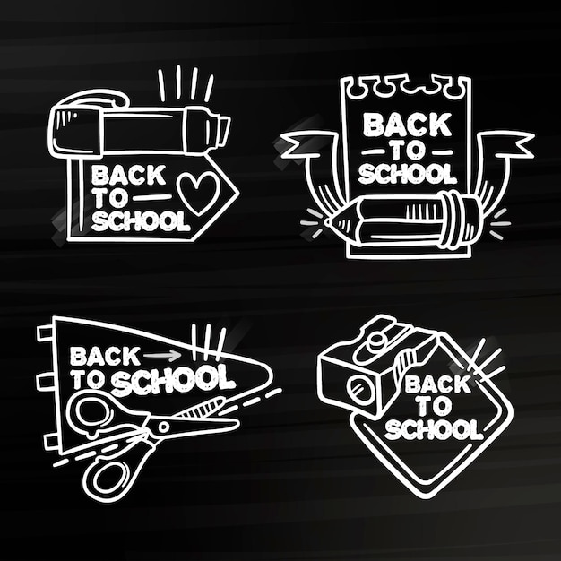Blackboard back to school badges theme