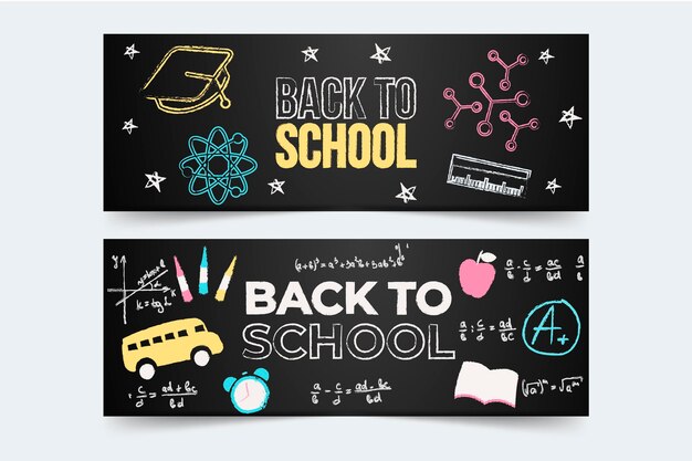 Blackboard back to school banners