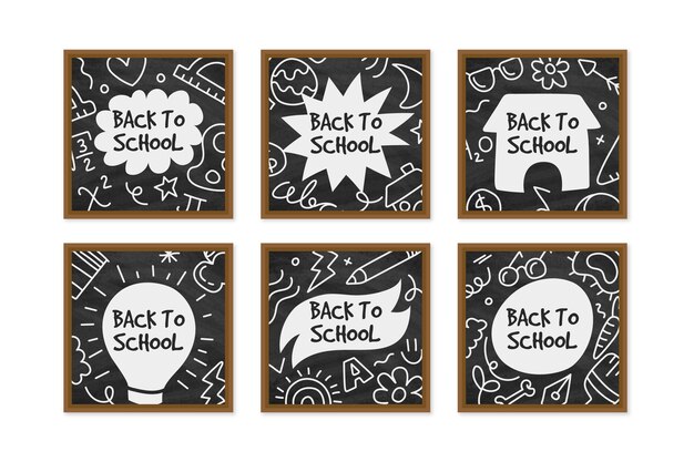 Free vector blackboard back to school instagram posts