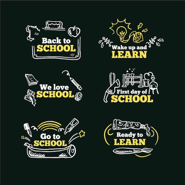 Blackboard back to school labels