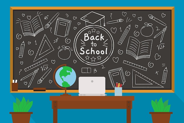 Blackboard back to school wallpaper