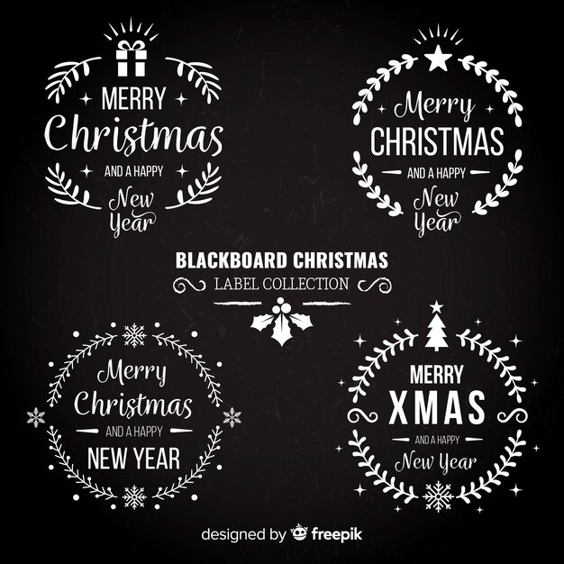 黒板クリスマスラベルコレクション