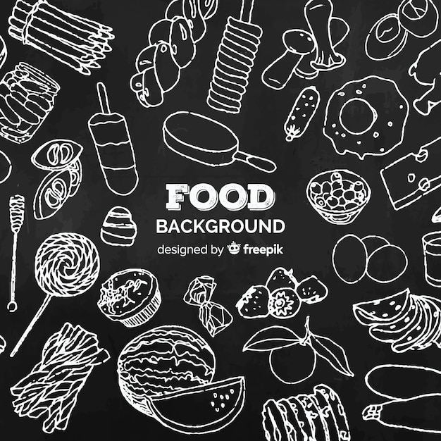 Blackboard food background