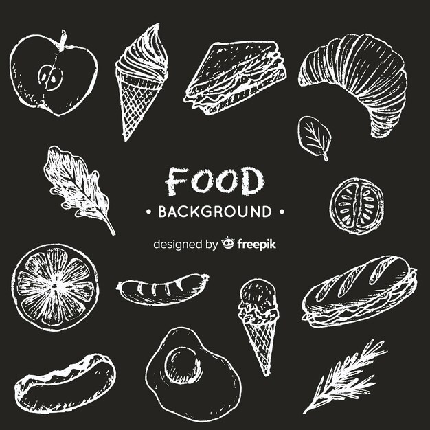 Blackboard food background