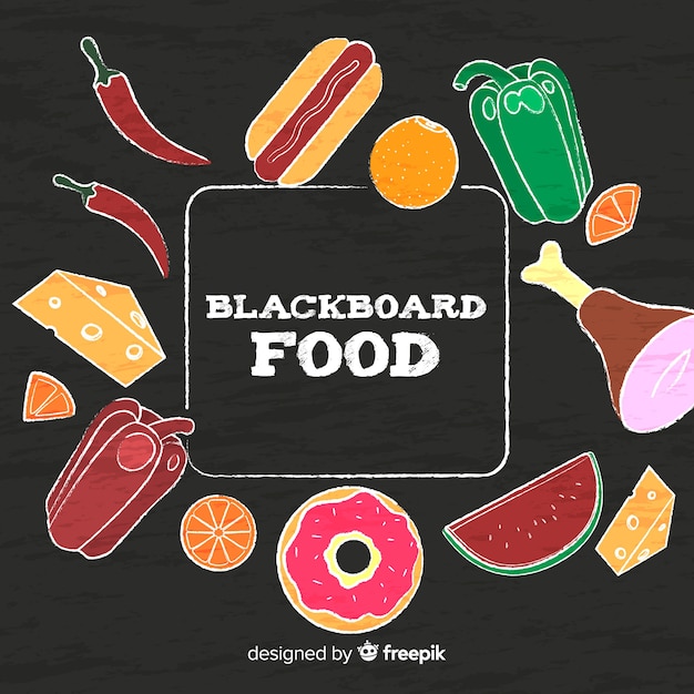 Blackboard food background