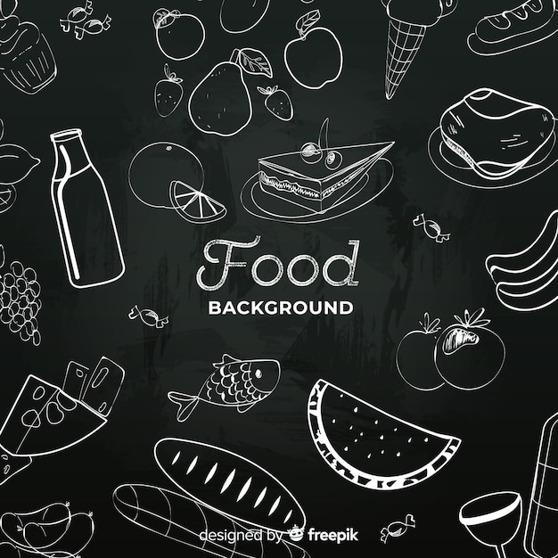 Free vector blackboard food background