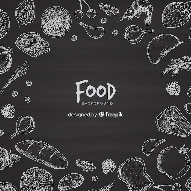 Blackboard food background