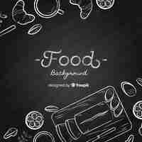 Free vector blackboard food background