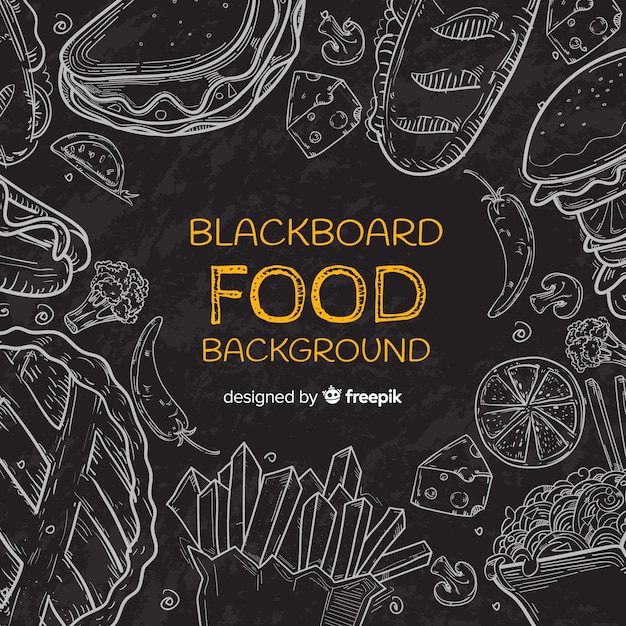 Blackboard food background