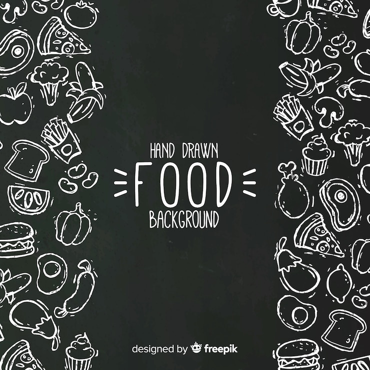 Free Vector blackboard food background