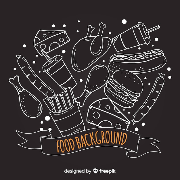 Blackboard food background