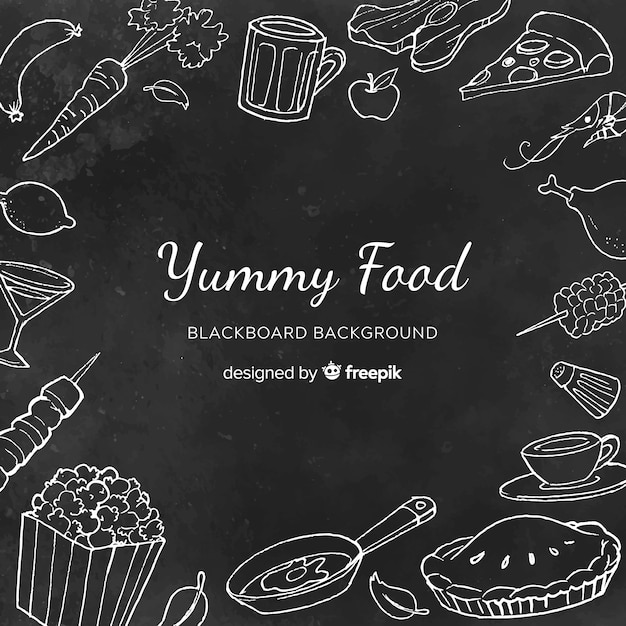 Free vector blackboard food background