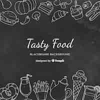 Free vector blackboard food background