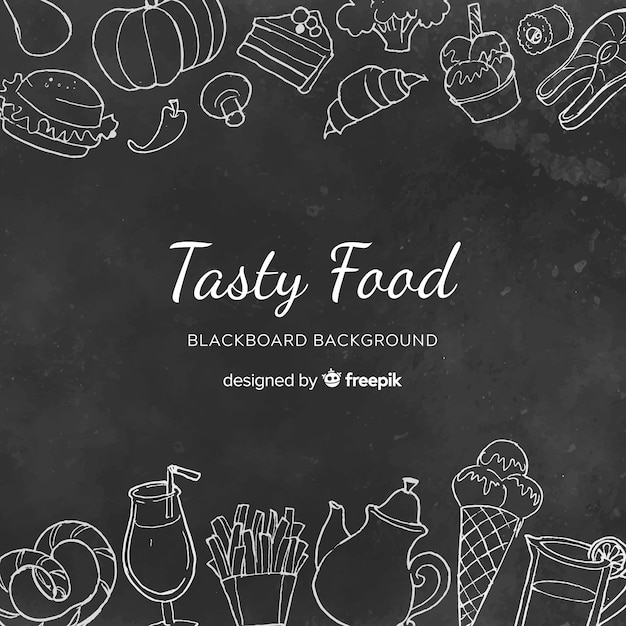 Blackboard food background