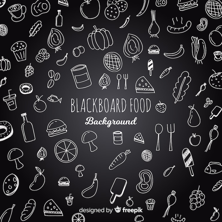 Free Vector blackboard food background