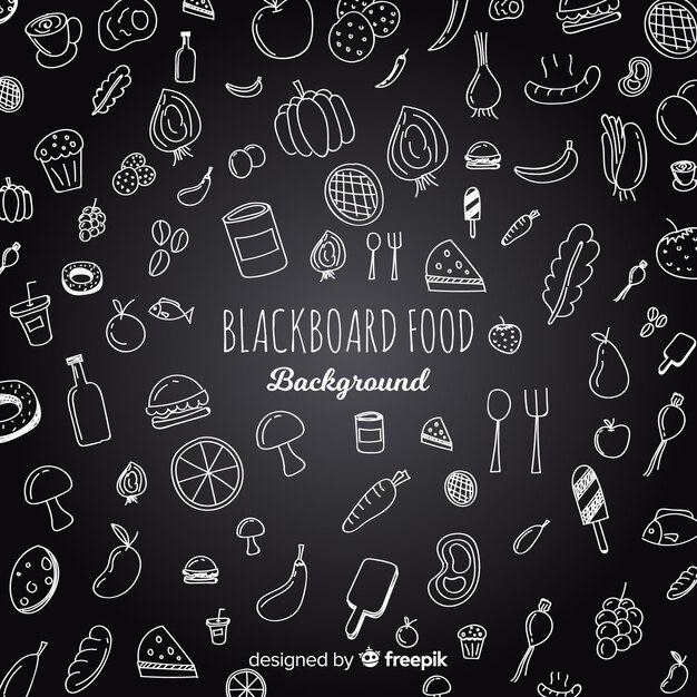 Blackboard food background