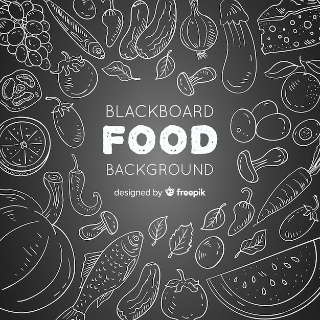 Free vector blackboard food background