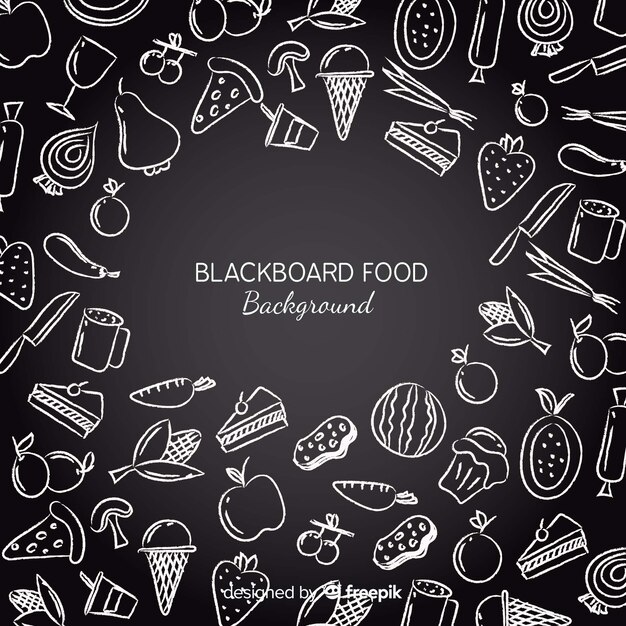 Blackboard food background