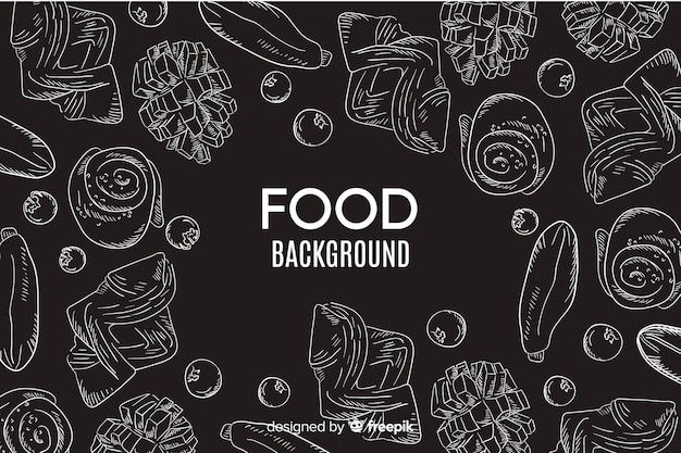 Blackboard food background