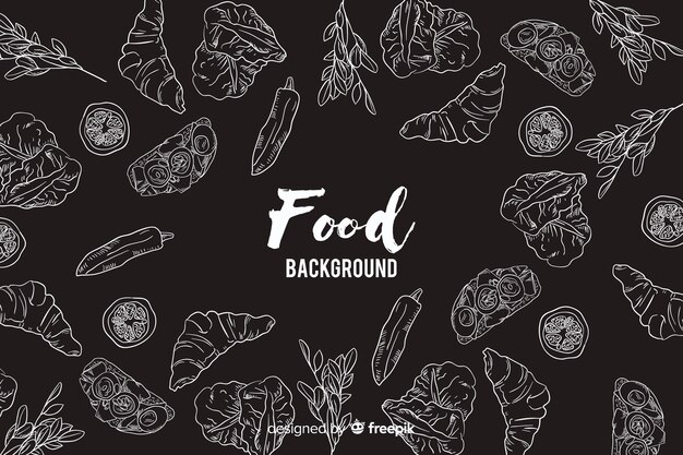 Blackboard food background