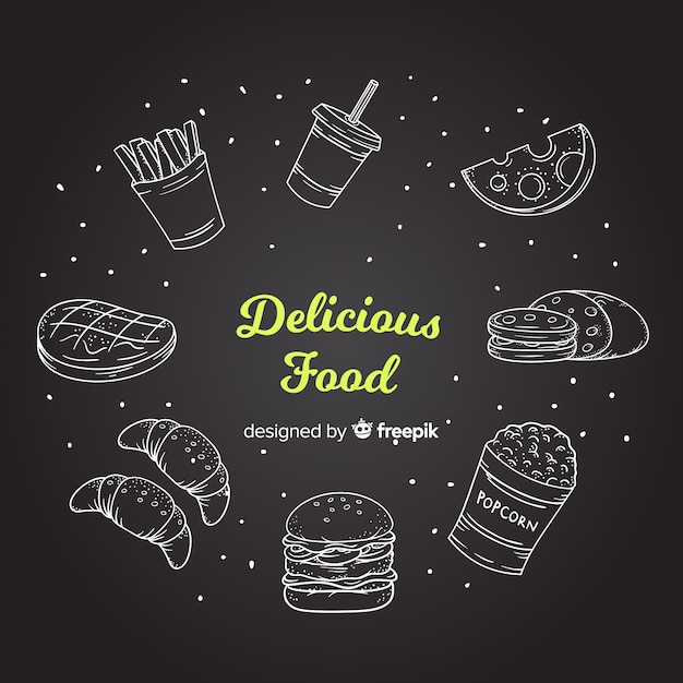 Free vector blackboard food background