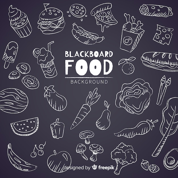 Blackboard food background