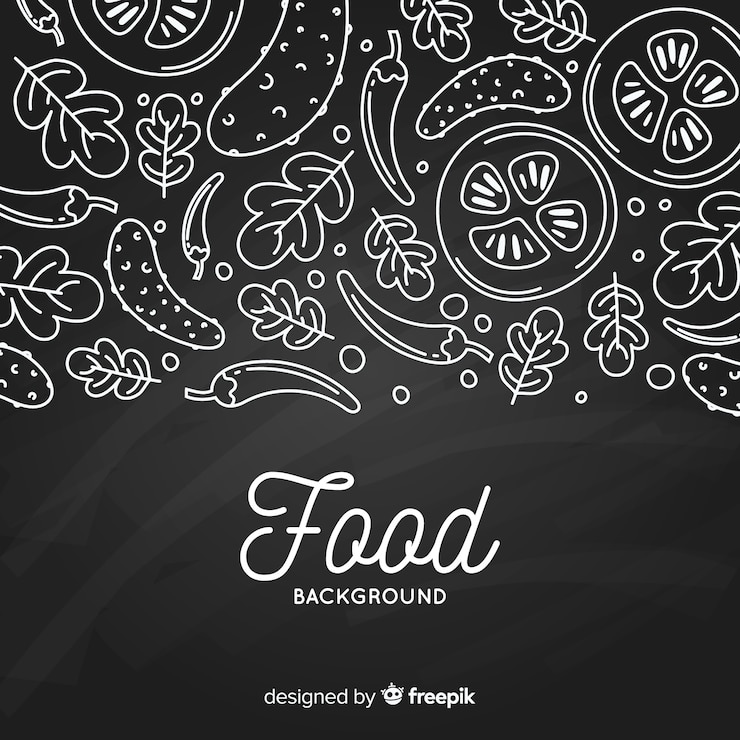 Free Vector blackboard food background