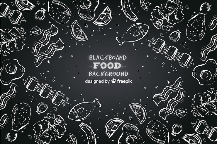 Free Vector blackboard food background