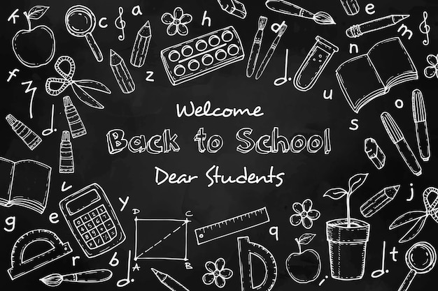 Free vector blackboard school background style