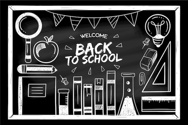 Free vector blackboard style back to school background