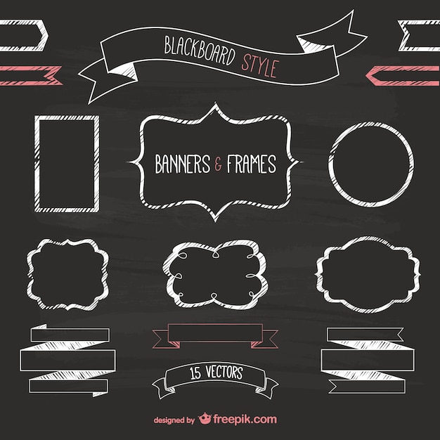 Blackboard style banners and frames