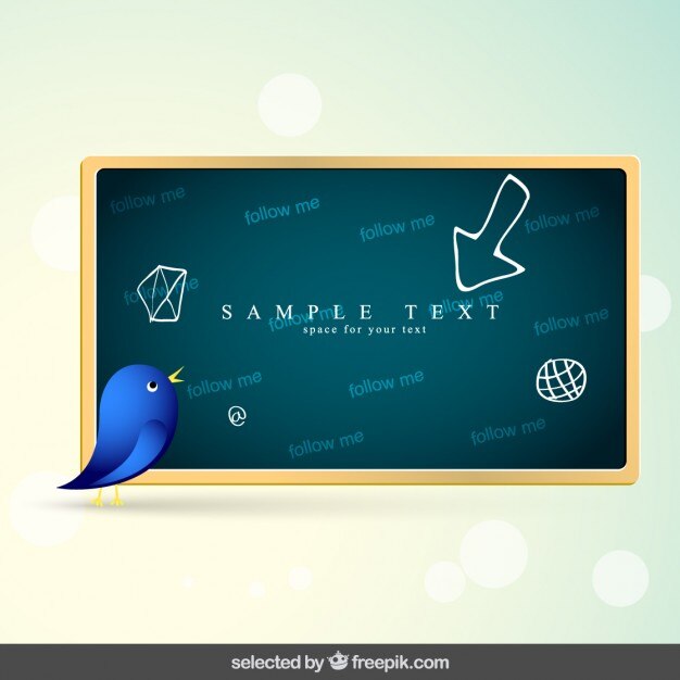 मुफ़्त वेक्टर blackboard template with bird