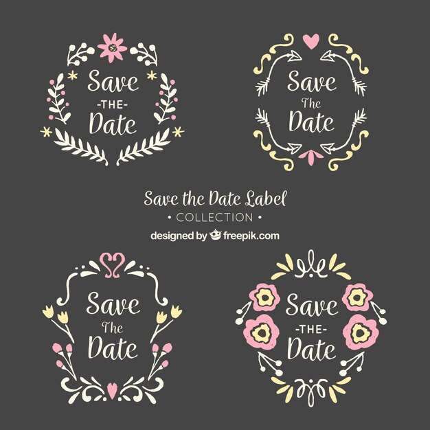 Blackboard wedding labels with lovely frmaes