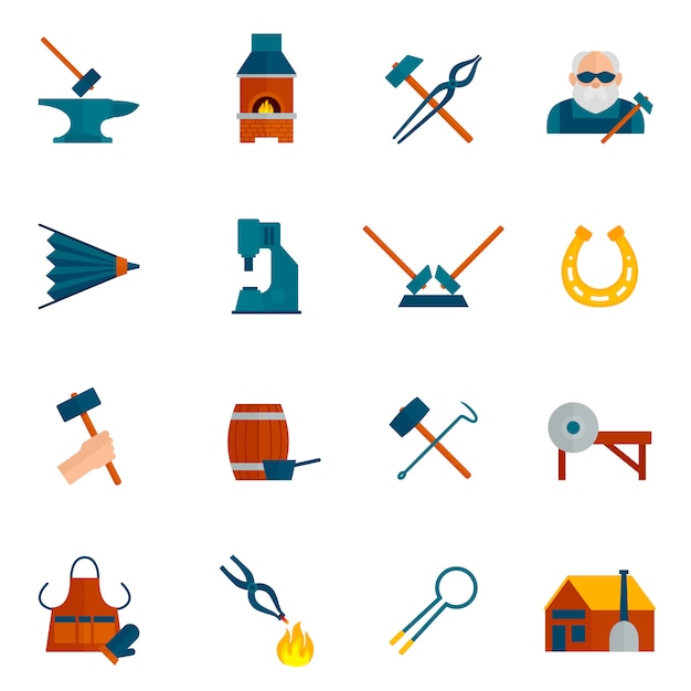 Blacksmith icon flat