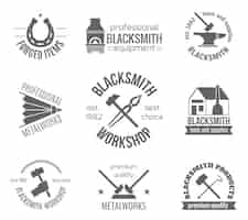 Free vector blacksmith label set